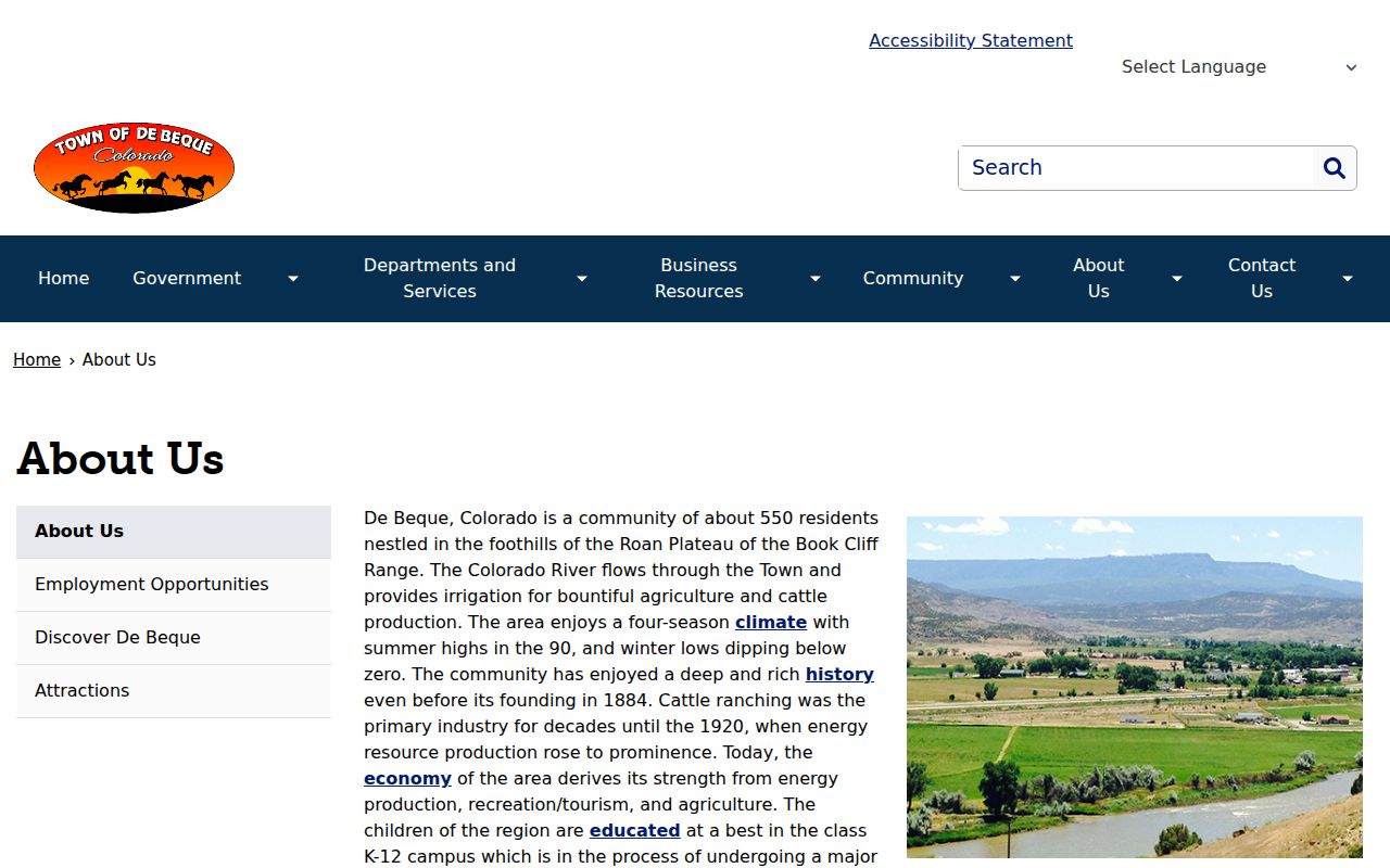 De Beque warrant records official navigation for Marshal Municipal Court and public records